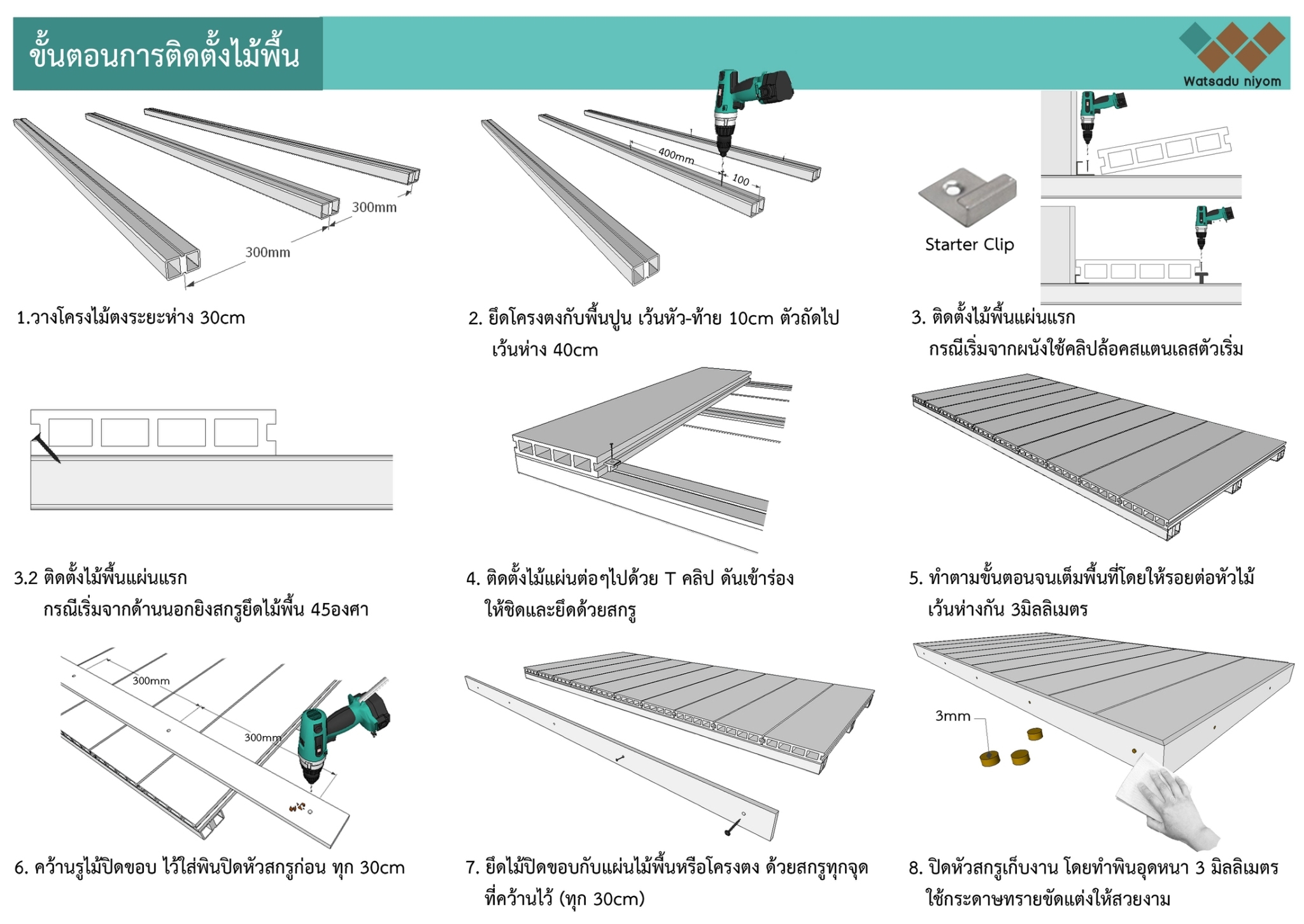 outdoor-floor-installation-process การติดตั้งไม้พื้นเทียม